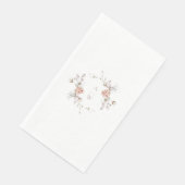 Elegant Floral Monogram Wedding Guest Towel Servet (Hoek)