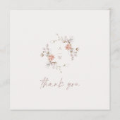 Elegant Floral Monogram Wedding Thank You Card Bedankkaart (Voorkant)