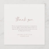 Elegant Floral Monogram Wedding Thank You Card Bedankkaart (Achterkant)