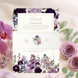 Elegant Floral Monogram Wedding Uitnodigingen Wikkel