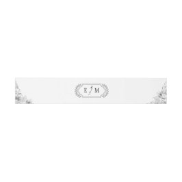 Elegant Floral Monogram Wedding Uitnodigingen Wikkel