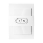 Elegant Floral Monogram Wedding Uitnodigingen Wikkel (Voorkant Voorbeeld)