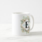 Elegant Floral Monogramed Coffee Mok (Voorkant rechts)