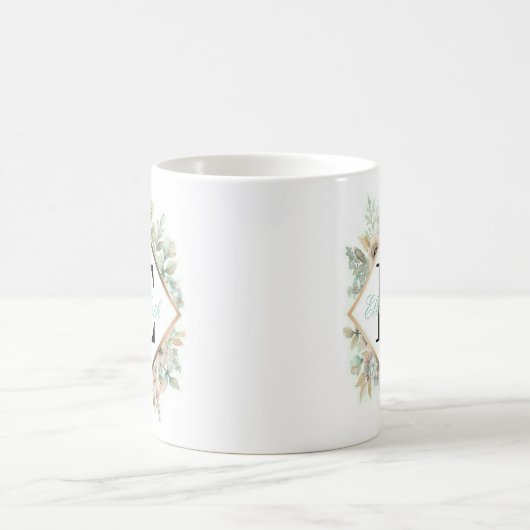 Elegant Floral Monogramed Coffee Mok (Center)