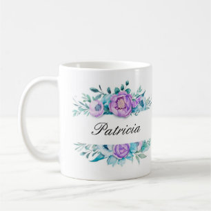 Elegant Floral Monogramed Coffee Mok