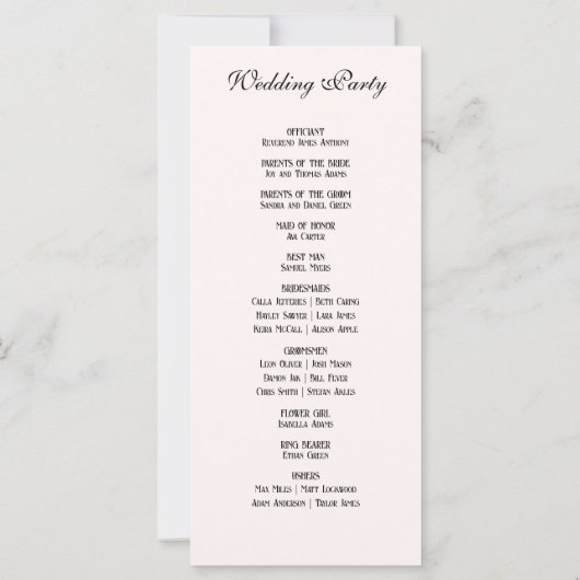 Elegant Floral Monogrammed Cream Wedding Programme (Achterkant)