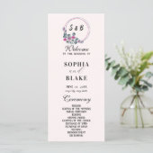 Elegant Floral Monogrammed Cream Wedding Programme (Staand voorkant)
