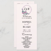 Elegant Floral Monogrammed Cream Wedding Programme (Voorkant / Achterkant)