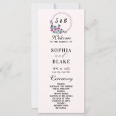 Elegant Floral Monogrammed Cream Wedding Programme (Voorkant)