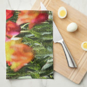 Elegant Floral Monogrammed Theedoek (Quarter Fold)