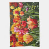 Elegant Floral Monogrammed Theedoek (Verticaal)
