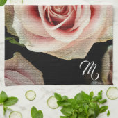 Elegant Floral Monogrammed Theedoek (Gevouwen)