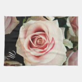 Elegant Floral Monogrammed Theedoek (Horizontaal)