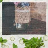 Elegant Floral Monogrammed Theedoek (Gevouwen)