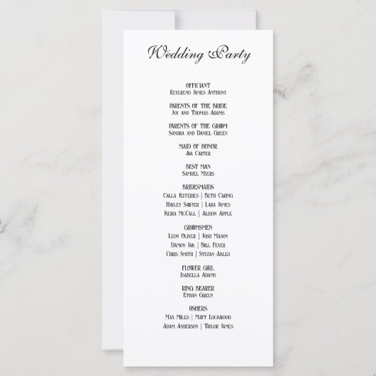 Elegant Floral Monogrammed White Wedding Programme (Achterkant)
