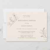 Elegant Floral Moss Green repetitie diner Kaart (Voorkant)