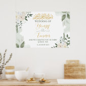 Elegant Floral Muslim Islamitisch Bruiloft Poster (Keuken)