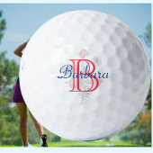 Elegant Floral Name en Monogram Golfballen