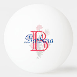 Elegant Floral Name en Monogram   Pingpongbal