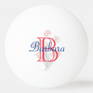 Elegant Floral Name en Monogram   Pingpongbal