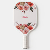 Elegant Floral Name Pickleball Paddle (Voorkant)