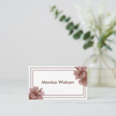 Elegant Floral Natural Modern Soft Blush Pink Cute Visitekaartje (Staand voorkant)