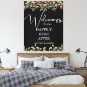 Elegant Floral Natuur Calligraphy Wedding Welcome Canvas Afdruk (Insitu (Slaapkamer))