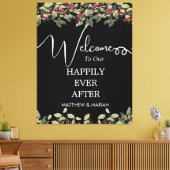 Elegant Floral Natuur Calligraphy Wedding Welcome Canvas Afdruk (Insitu (Woonkamer))