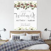 Elegant Floral Natuur Calligraphy Wedding Welcome Canvas Afdruk (Insitu (Slaapkamer))