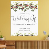 Elegant Floral Natuur Calligraphy Wedding Welcome Canvas Afdruk (Insitu (Woonkamer))