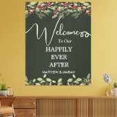 Elegant Floral Natuur Calligraphy Wedding Welcome Canvas Afdruk (Insitu (Woonkamer))