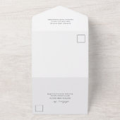 Elegant Floral Navy Blue en Plum | Weddenschap All In One Uitnodiging (Buitenkant)