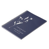 Elegant Floral Navy Blue Simple Custom Wedding Notitieboek (Linkerzijde)