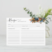 Elegant Floral Navy Blue Vrijgezellenfeest Recept  (Staand voorkant)