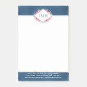 Elegant Floral & Navy Personal of Business Post-it® Notes (Voorkant)