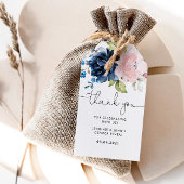 Elegant Floral navy pink-sekse toont het favoriete Cadeaulabel
