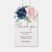 Elegant Floral navy pink-sekse toont het favoriete Cadeaulabel (Voorkant)