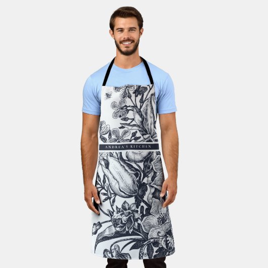  Elegant Floral Navy & white Schort (Gedragen)