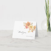 Elegant floral non photo wedding  bedankkaart (Voorkant)