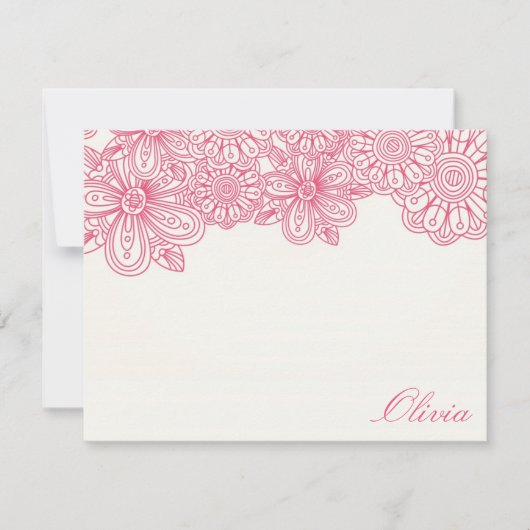Elegant Floral Note Cards (Borstkanker) Kaart (Voorkant)