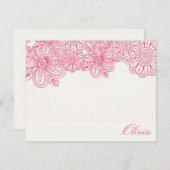 Elegant Floral Note Cards (Borstkanker) Kaart (Voorkant / Achterkant)