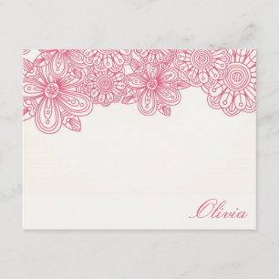 Elegant Floral Note Cards (Borstkanker) Kaart