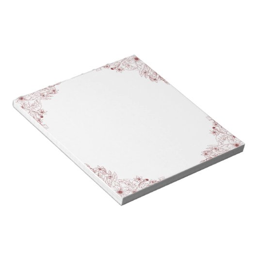 Elegant Floral Notitieblok - 5,5" x 6" (Schuin)