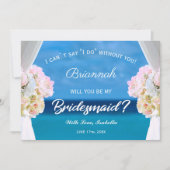 Elegant Floral Ocean Beach Bridesmaid Invitation Kaart (Voorkant)