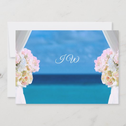 Elegant Floral Ocean Beach Bridesmaid Invitation Kaart (Achterkant)