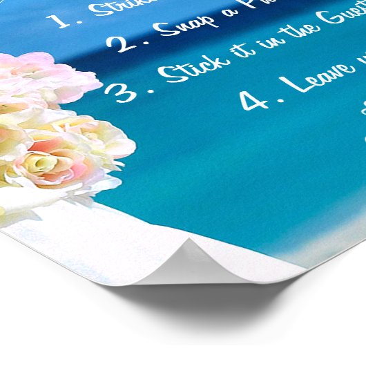 Elegant Floral Ocean Beach Summer Guestbook Poster (Hoek)