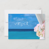 Elegant Floral Ocean Beach Summer RSVP Card (Achterkant)