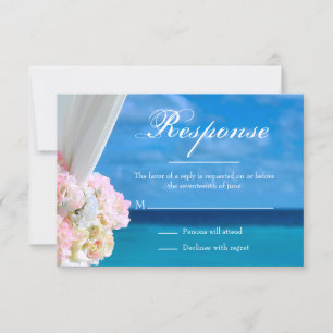 Elegant Floral Ocean Beach Summer RSVP Card Kaartje