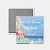 Elegant Floral Ocean Beach Summer Save the Date Magneet (Voorkant / Achterkant)