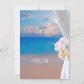 Elegant Floral Ocean Beach Summer Sunset Weddensch Kaart (Achterkant)